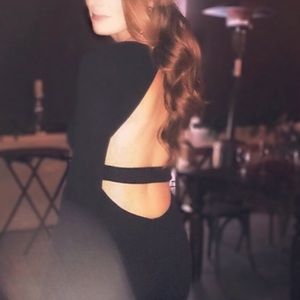 Windsor Formal Long Sleeve Open Back Dress